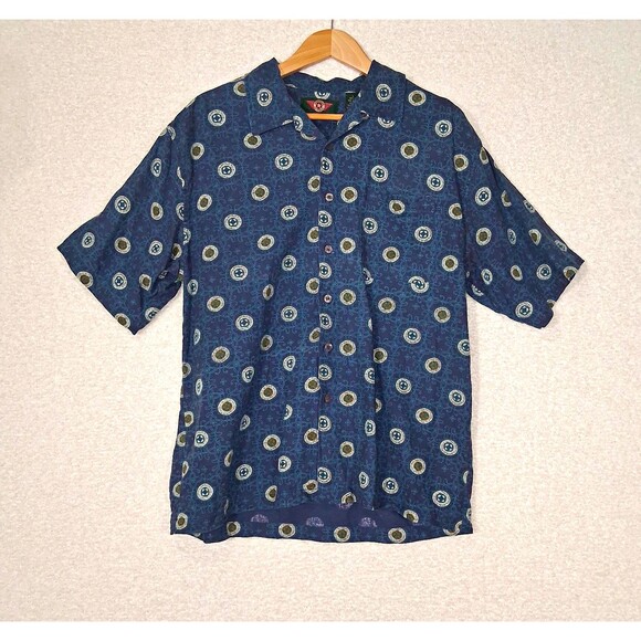 American Outpost Other - Vintage American Outpost Mens 100% Silk Shirt Sz L Retro Resort Vacation Boat